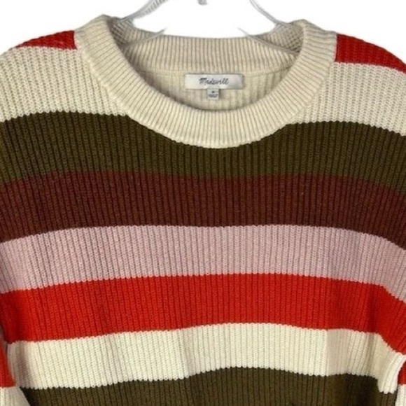 Madewell Patch Pocket Stripe Pullover Sweater M - Picture 2 of 12